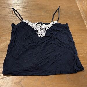 H&M Black Camisole with White Lace Accent